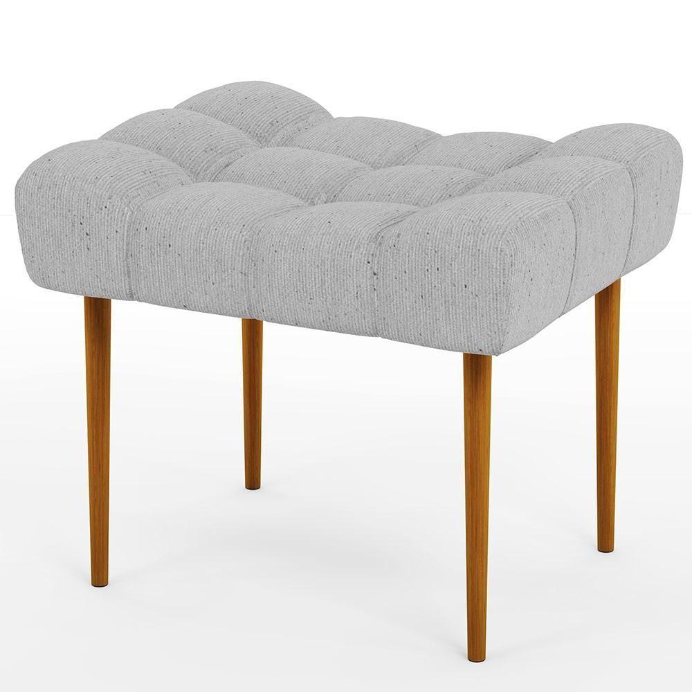 Puff Para Sala De Estar Requinte L02 Linho Cinza - 1