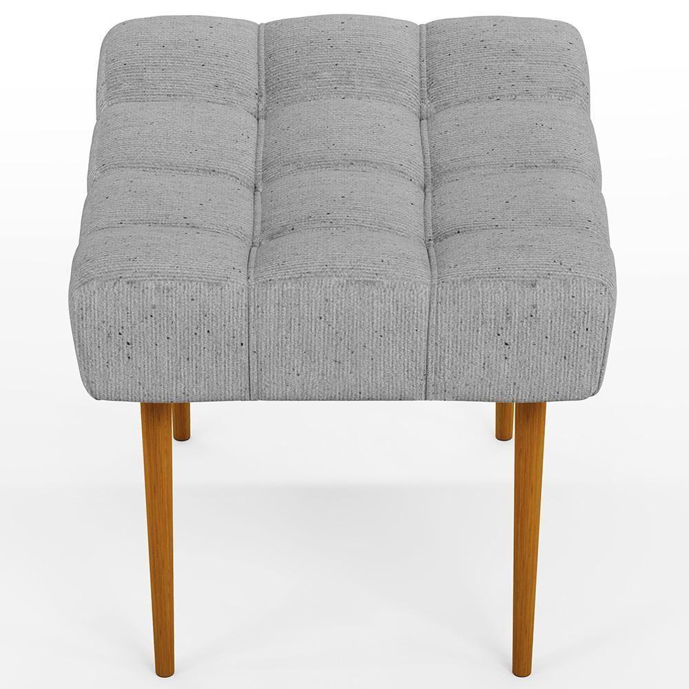 Puff Para Sala De Estar Requinte L02 Linho Cinza - 2