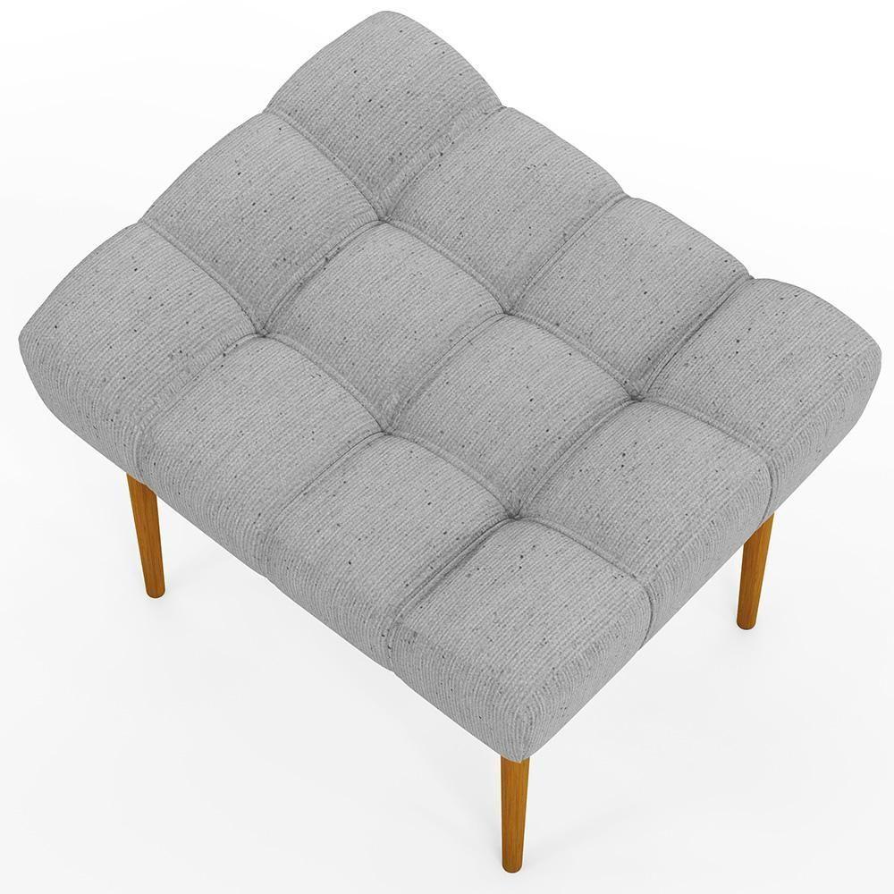 Puff Para Sala De Estar Requinte L02 Linho Cinza - 3