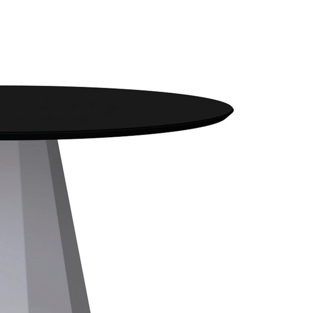 Mesa De Jantar 6 Lugares 1,35m Tampo Vidro Off White Preto - 3