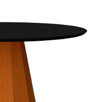 Mesa De Jantar 6 Lugares 1,35m Tampo Redondo Vidro Ypê Preto - 3