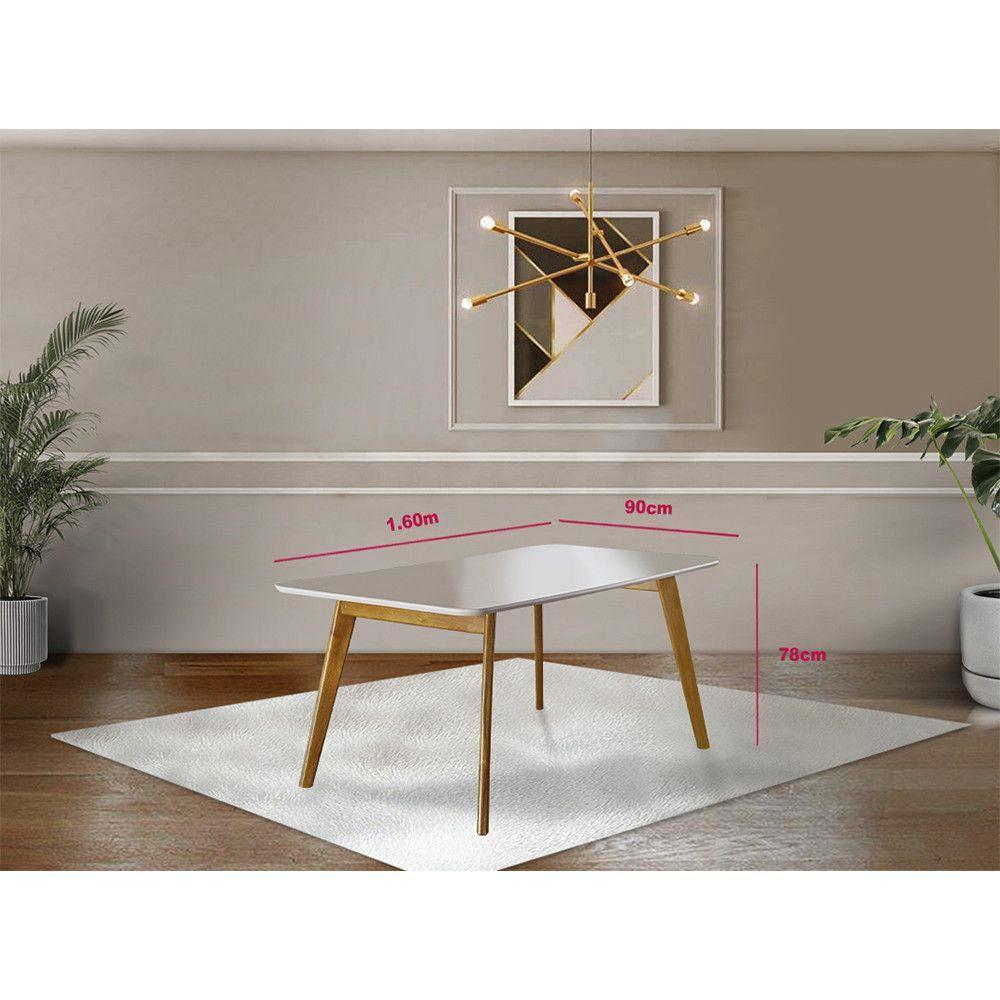 Mesa De Jantar 6 Lug Slim 160Cm Mel Com Off White - 3