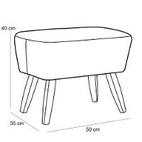 Puff Pés De Madeira Fixo Juliet D02 Veludo Verde C-303 - 2