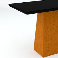 Mesa De Jantar 4 Lugares Tampo De Madeira Com Vidro 1,20m - 5