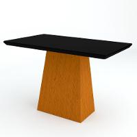 Mesa De Jantar 4 Lugares Tampo De Madeira Com Vidro 1,20m - 7