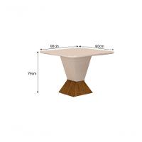 Mesa De Jantar 4 Lugares 90m Mdf/vidro Freijó/Off White - 3