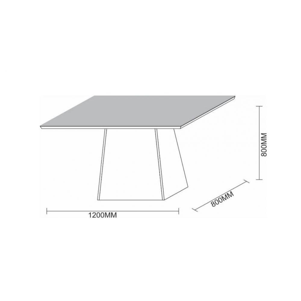 Mesa De Jantar 4 Lugares Tampo de Madeira com Vidro 1,20m - 2