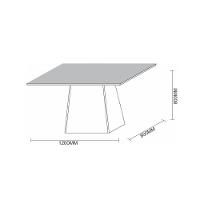 Mesa De Jantar 4 Lugares Tampo de Madeira com Vidro 1,20m - 2