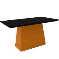 Mesa De Jantar 6 Lugares Tampo De Madeira Com Vidro 1,60cm - 1