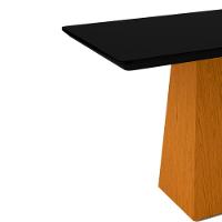 Mesa De Jantar 6 Lugares Tampo De Madeira Com Vidro 1,60cm - 3