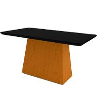 Mesa De Jantar 6 Lugares Tampo De Madeira Com Vidro 1,60cm - 4