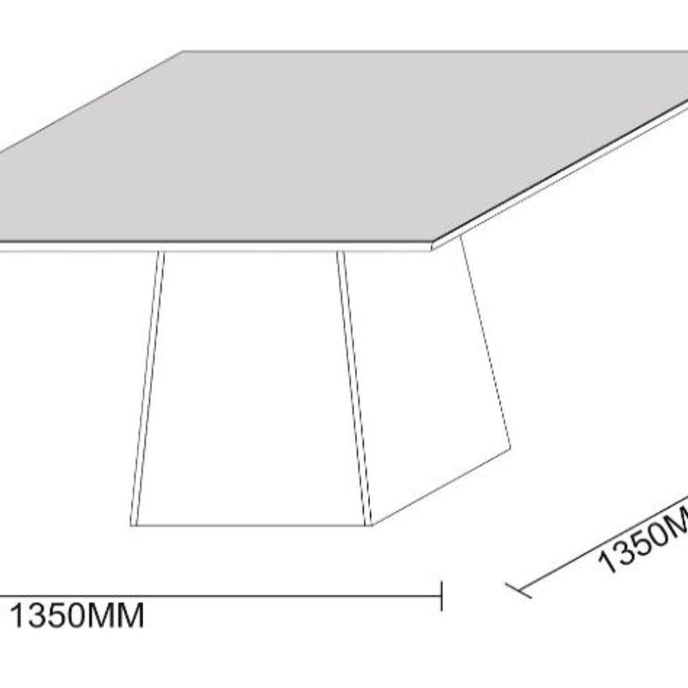 Mesa De Jantar 6 Lugares Tampo de Madeira Com Vidro 1,35m - 2
