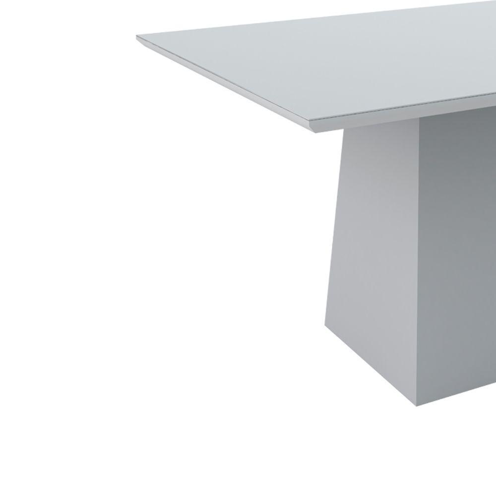 Mesa De Jantar 6 Lugares Tampo de Madeira Com Vidro 1,35m - 3