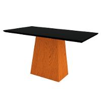 Mesa de Jantar 6 Lugares Tampo De Madeira Com Vidro 1,60m - 5