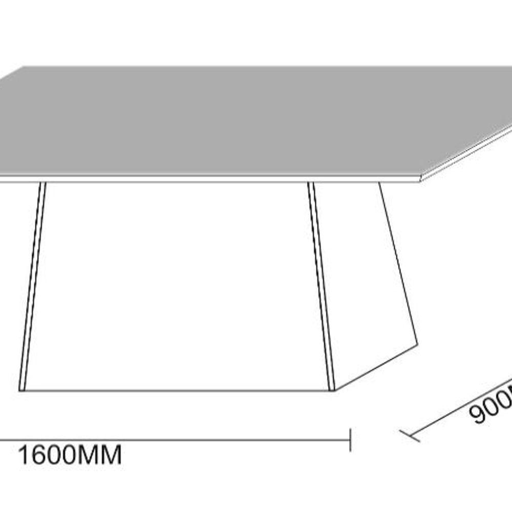 Mesa De Jantar 6 Lugares Tampo de Madeira Com Vidro 1,60m - 2