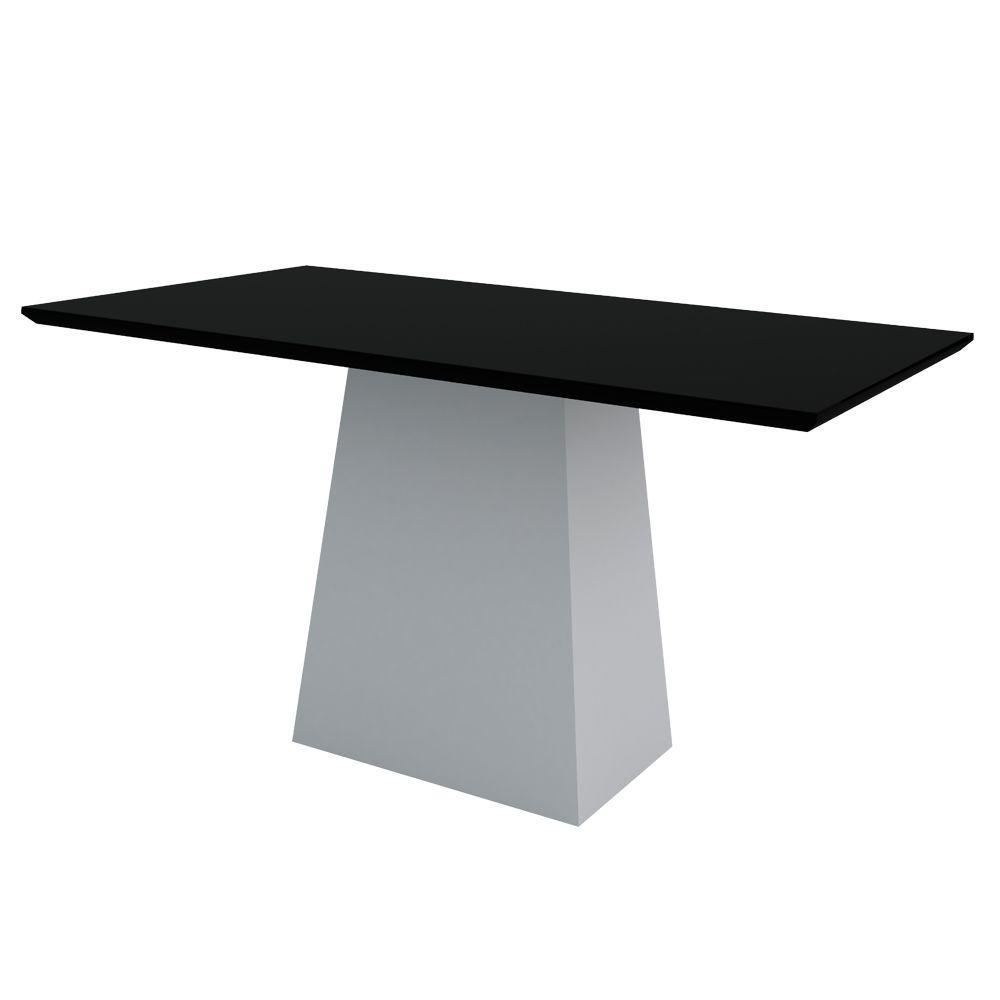 Mesa De Jantar 6 Lugares Tampo de Madeira Com Vidro 1,60m - 4