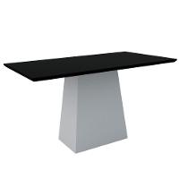 Mesa De Jantar 6 Lugares Tampo de Madeira Com Vidro 1,60m - 1