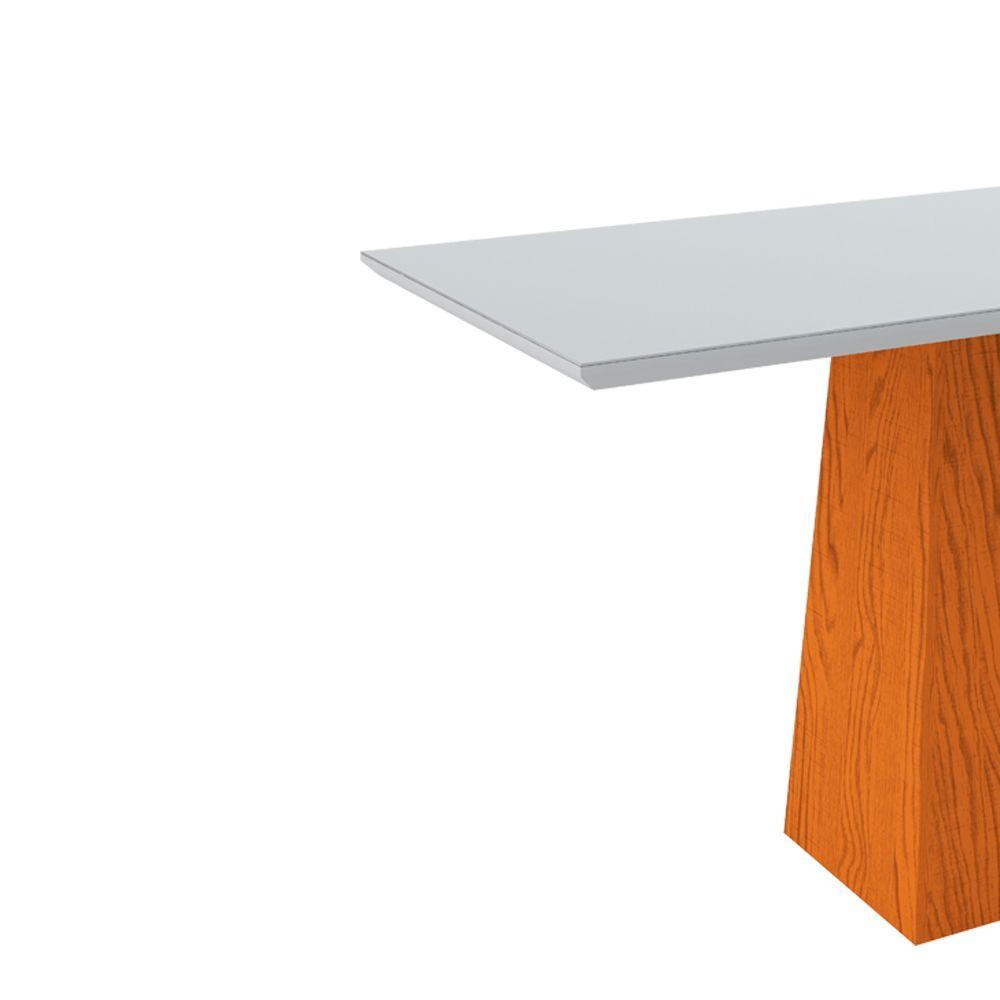 Mesa de Jantar 6 Lugares Tampo De Madeira com Vidro 1,60m - 3