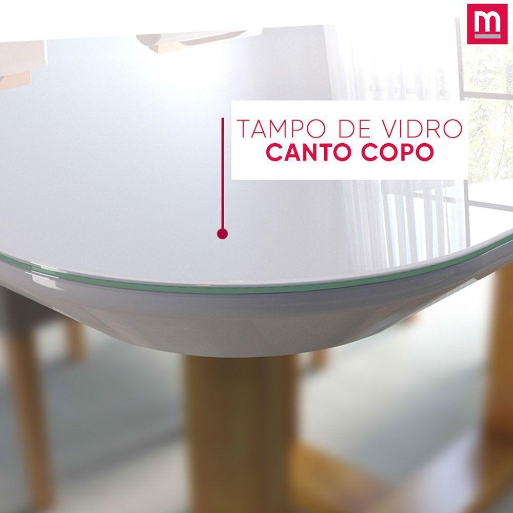 Mesa De Jantar 6 Lugares Barcelona Com Tampo De Vidro 160cm - 4