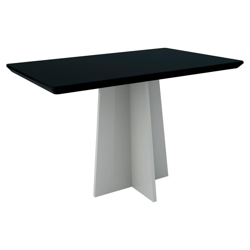 Mesa De Jantar Ana 1,35m 4 Lugares Off White Preto New Ceval - 1
