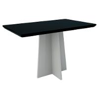 Mesa De Jantar Ana 1,35m 4 Lugares Off White Preto New Ceval - 2
