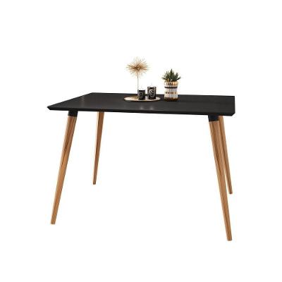 Mesa De Jantar Antonella 120x90 Cm Preto Pés Retrô Castanho