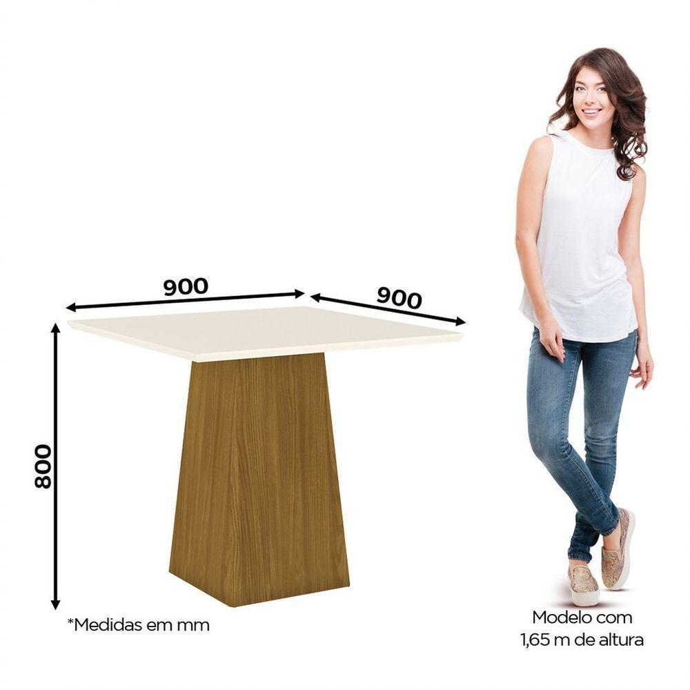 Mesa De Jantar Canto Reto 90cm Sarah Henn Nature Off White - 3