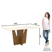 Mesa De Jantar Com Tampo Mdf Com Vidro 160cm Vértice - 6