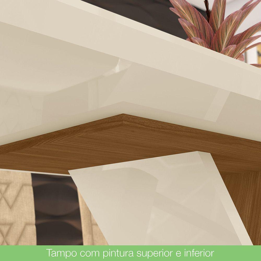 Mesa De Jantar Com 06 Cadeiras Mdf Com Vidro 160cm Linho - 4