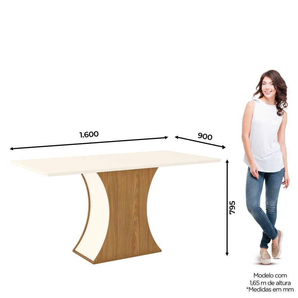 Mesa De Jantar Com Tampo Mdf Com Canto Reto 160cm - 5