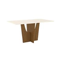 Mesa De Jantar Com Tampo Mdf 160 Cm Vértice Henn Off White