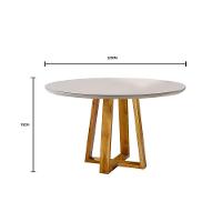 Mesa de Jantar Com Tampo de Vidro 120cm Mel com Off White - 4