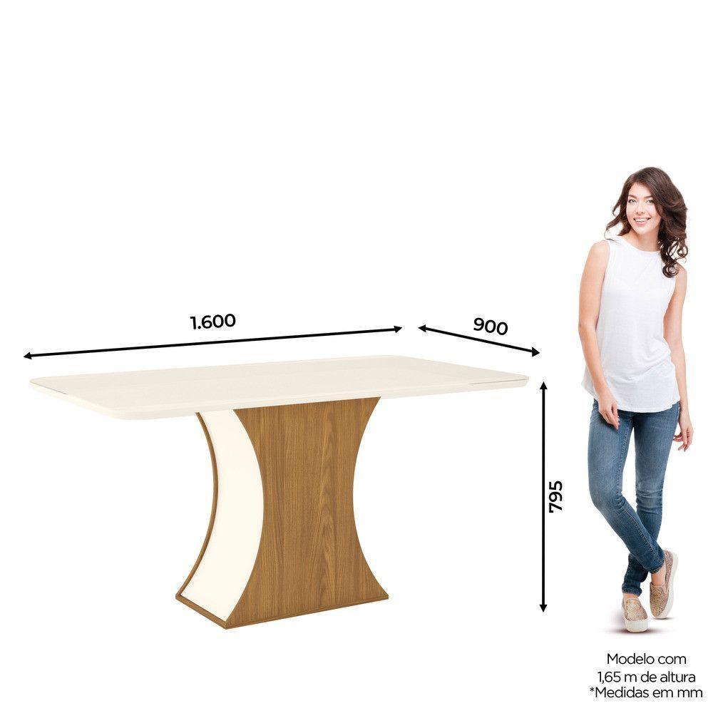 Mesa De Jantar Com Tampo Mdf E Vidro 160cm - 6