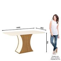 Mesa De Jantar Com Tampo Mdf E Vidro 160cm - 6
