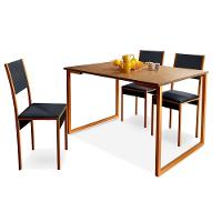 Mesa De Jantar Industrial Aço 4 Lugares 1,20x0,80 Klm Store Cobre Imbúia - 3