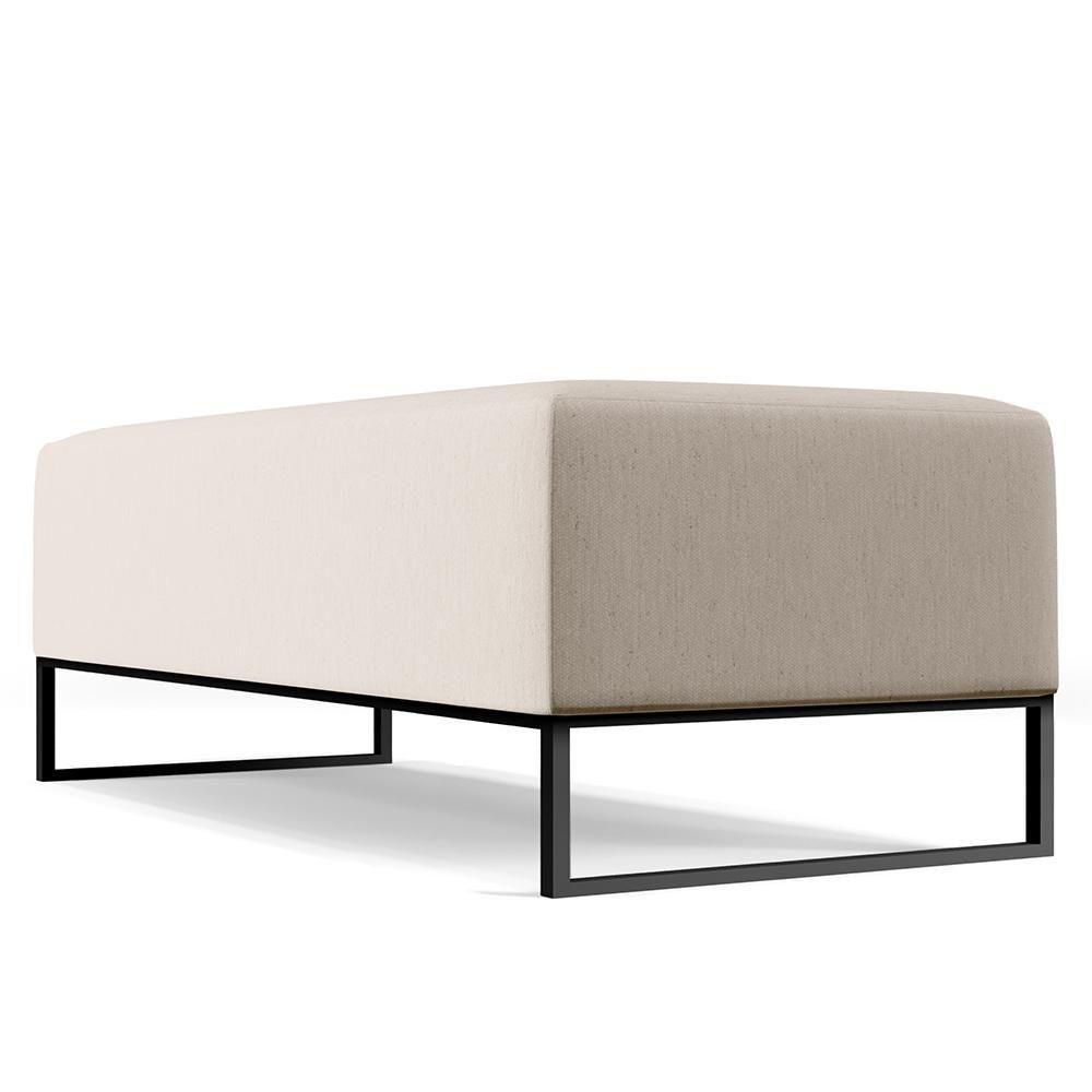 Puff Sala De Estar Bali W01 Base Ferro 120x50 Cm Linho Cru - 3