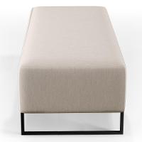 Puff Sala De Estar Bali W01 Base Ferro 120x50 Cm Linho Cru - 2