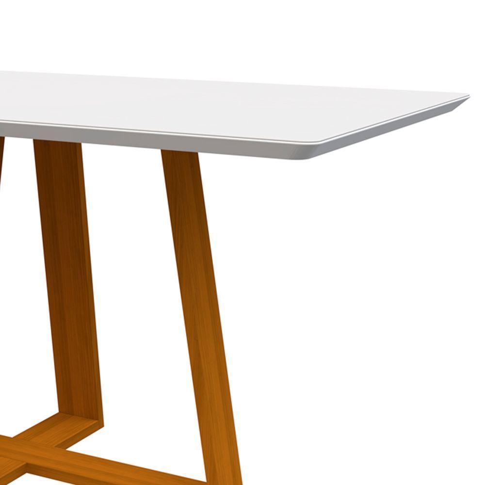 Mesa De Jantar Para 4 Ou 6 Lugares Tampo 1,60m Lectus Ypê Off White New Ceval - 3