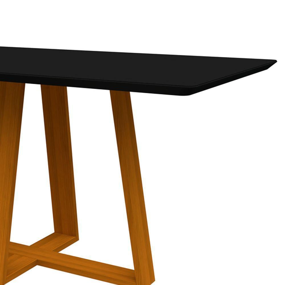 Mesa De Jantar Para 4 Ou 6 Lugares Tampo 1,60m Lectus Ypê Preto New Ceval - 2