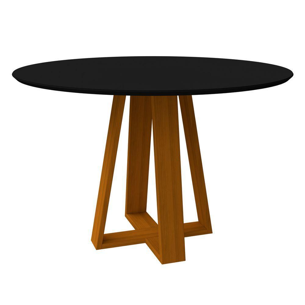 Mesa De Jantar Para 4 Lugares Tampo 1,20m Vitoria Ypê Preto New Ceval - 1