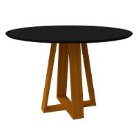 Mesa De Jantar Para 4 Lugares Tampo 1,20m Vitoria Ypê Preto New Ceval - 1