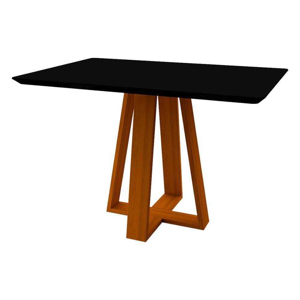 Mesa De Jantar Para 4 Lugares Tampo 1,20m Lectus Ypê Preto New Ceval - 2