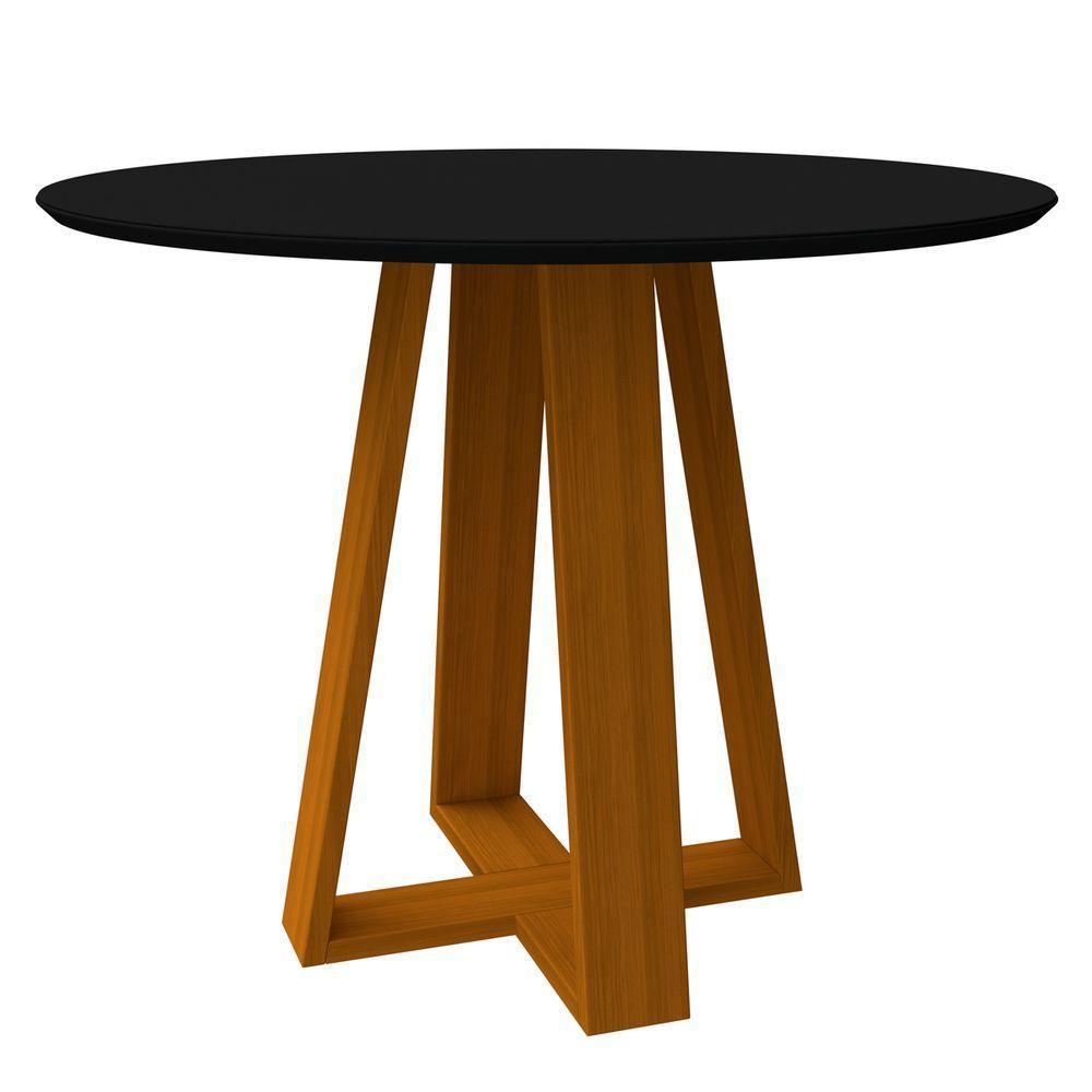 Mesa De Jantar Para 4 Lugares Tampo 1,00m Vitoria Ypê Preto New Ceval - 1