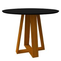 Mesa De Jantar Para 4 Lugares Tampo 1,00m Vitoria Ypê Preto New Ceval - 1