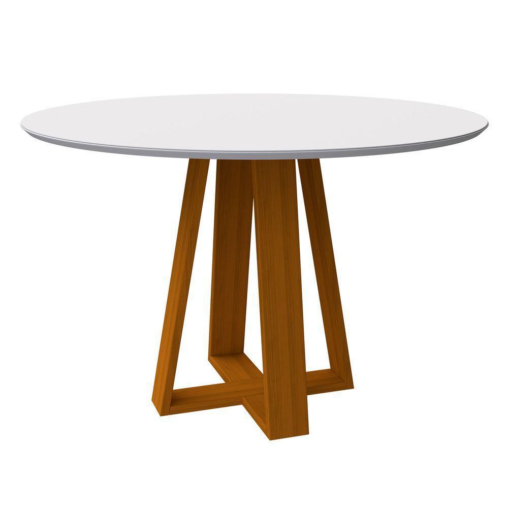 Mesa De Jantar Para 4 Lugares Tampo 1,20m Vitoria Ypê Off White New Ceval - 1