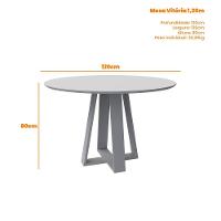 Mesa De Jantar Para 4 Lugares Tampo 1,20m Vitoria Ypê Off White New Ceval