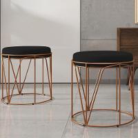 Kit 03 Puffs Decorativo Aramado Bronze Zaya L02 Corano Preto - 5