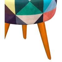 Kit 02 Puffs Redondo Lavínia Triângulo Sala Pês Palito - 3