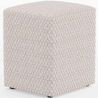 Kit 03 Puffs Quadrado Decorativo L02 Bouclê Cru - Lyam Decor - 4