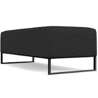 Kit 02 Puffs Decorativo Sala De Estar Bali W01 Base Ferro 120x50 Cm Bouclê Preto - 2